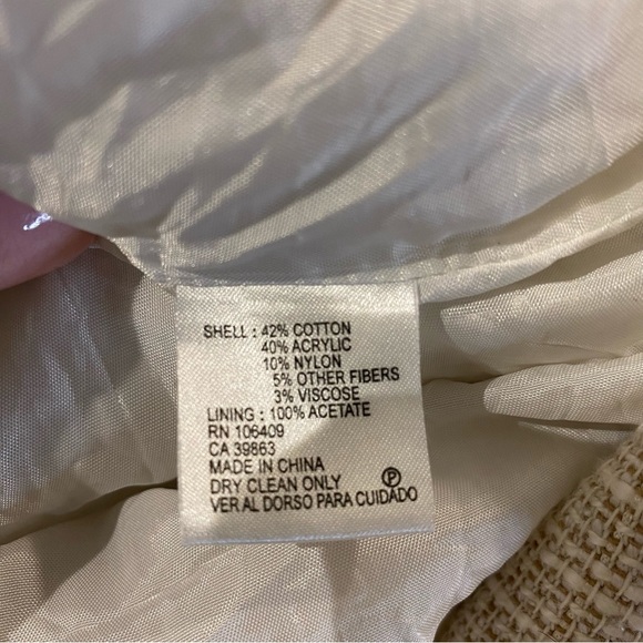 Antonio Melani Structured Tweed Blazer - size 10 - tan/ cream - Picture 2 of 7